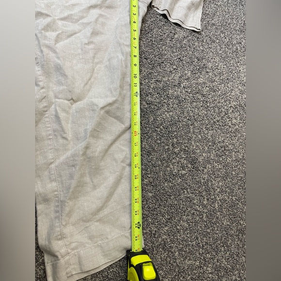 Athleta Women’s Voyager Linen Ankle Pants Elastic Waist Sz 16 Casual Relax Fit - Picture 10 of 11